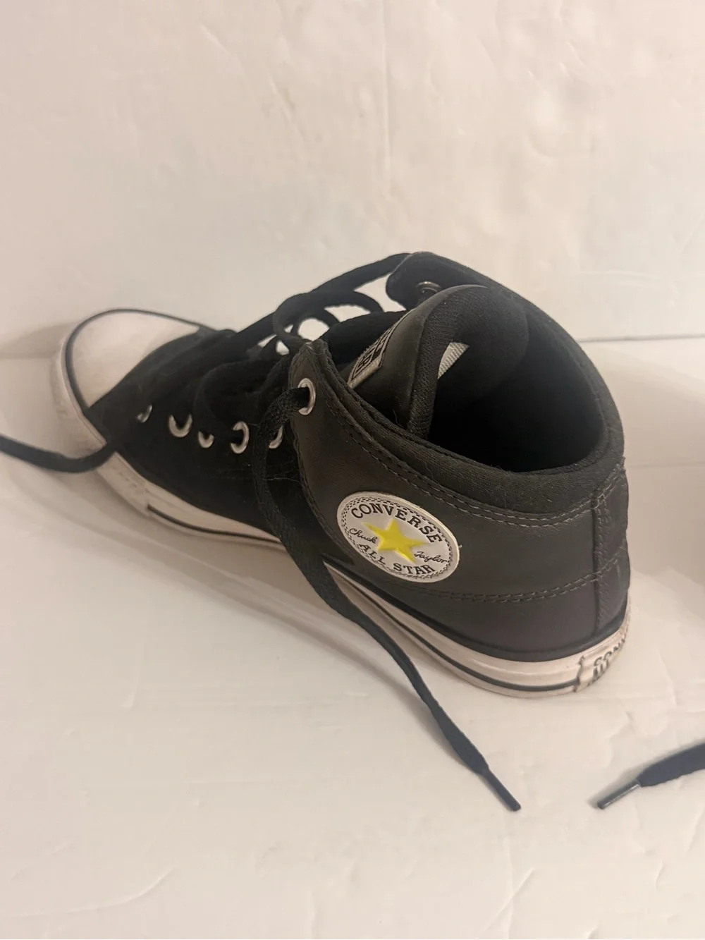 Chuck Taylor Converse Black and White High-Top Sneakers - Picture 4 of 8